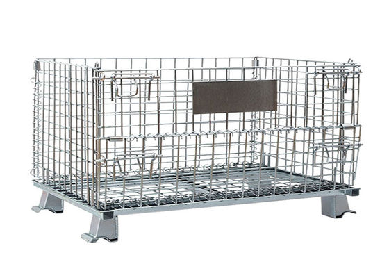 Heavy Duty Wire Mesh Container , Collapsible Wire Container Powder Coated