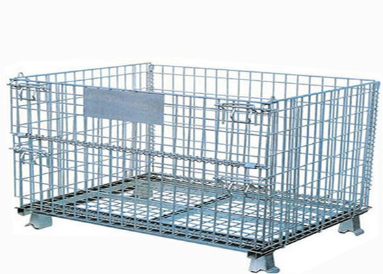 Heavy Duty Wire Mesh Container , Collapsible Wire Container Powder Coated