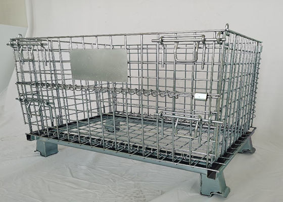 50x50mm Mesh Stackable Storage Bins , 6mm Industrial Wire Container