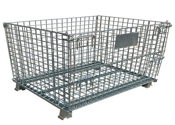 50x50mm Mesh Stackable Storage Bins , 6mm Industrial Wire Container