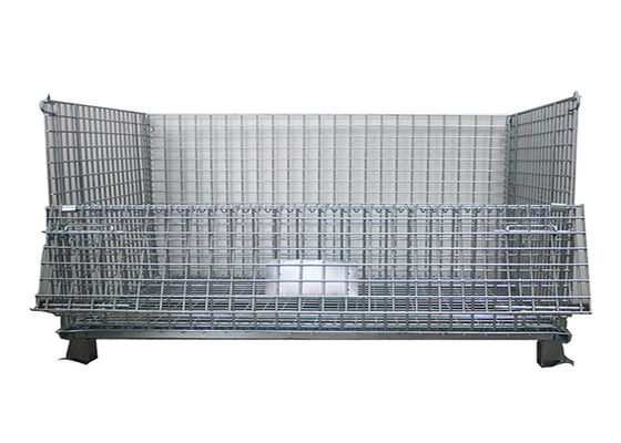 L1000mm Wire Mesh Container , Foldable Wire Mesh Pallet Cages