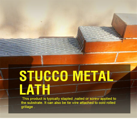 Galvanized Expandable Wire Mesh , Stucco Expanded Metal Lath
