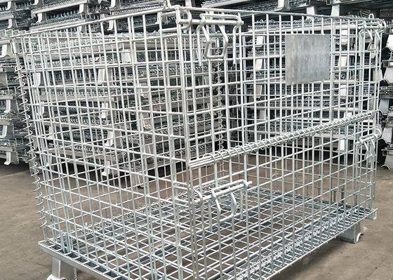 Warehouse Stackable Logistics Rigid ODM Collapsible Wire Container Powder Coated