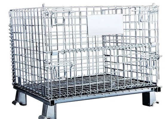 500kg Pallet Stacking SGS Collapsible Wire Mesh Container Customize Warehouse Equipment