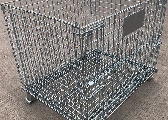500kg Pallet Stacking SGS Collapsible Wire Mesh Container Customize Warehouse Equipment