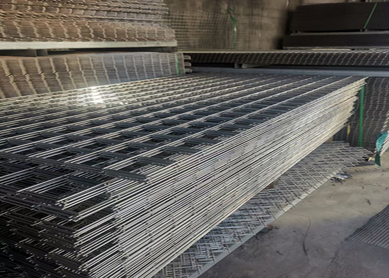 Square Hole Silver 4 Inch Galvanised Weld Mesh Fence Panels