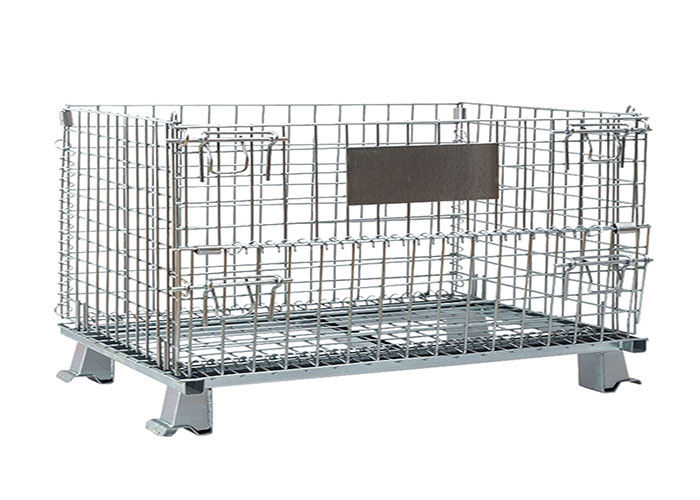 Heavy Duty Wire Mesh Container , Collapsible Wire Container Powder Coated