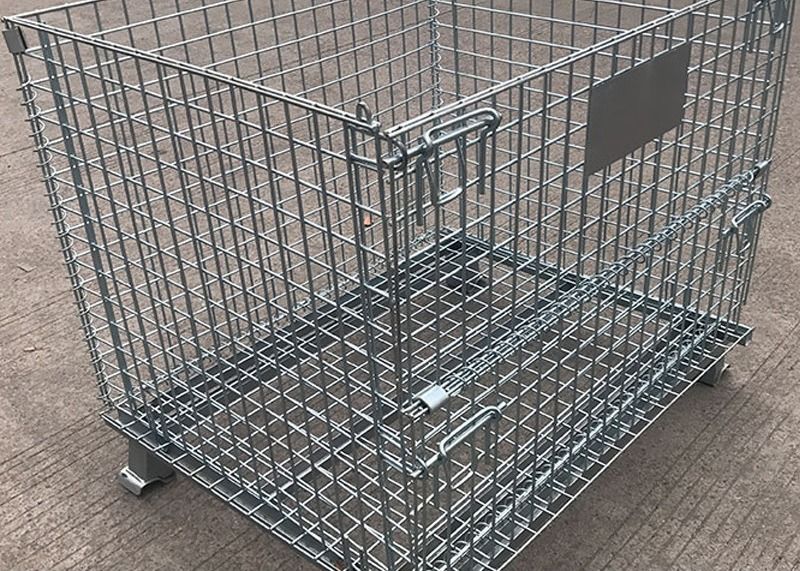 500kg Pallet Stacking SGS Collapsible Wire Mesh Container Customize Warehouse Equipment